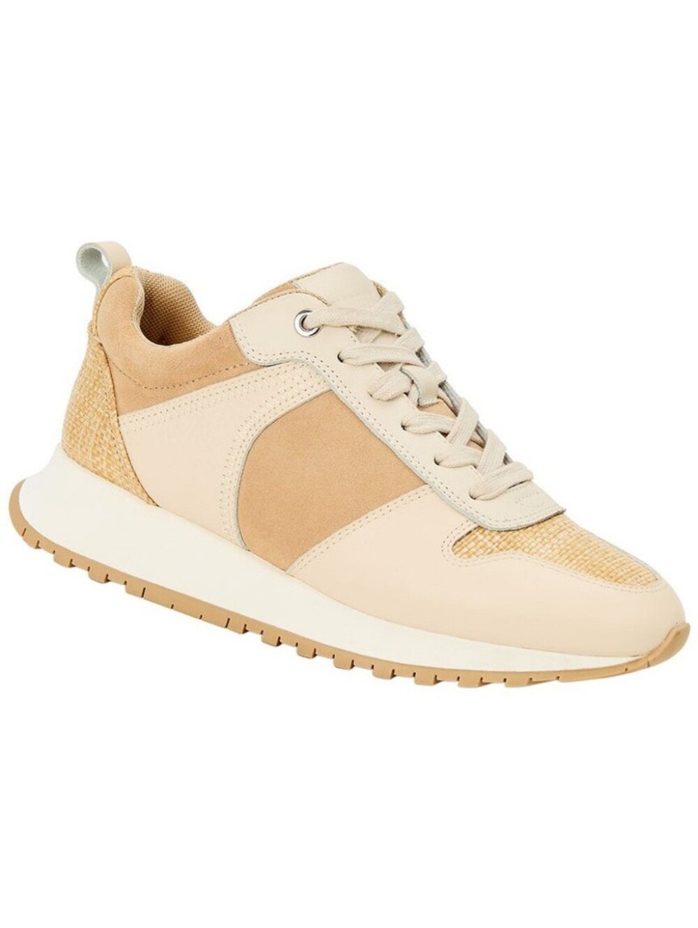 J.McLaughlin Emerson Suede Leather Grasscloth Sneaker Luxury Ivory New Sz 8